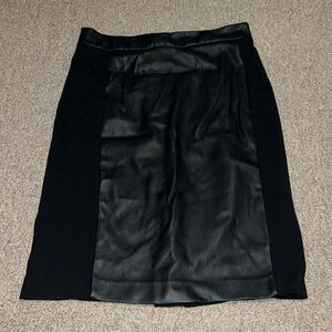 Catherine Malandrino black faux leather panel pencil skirt size 10